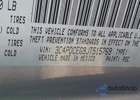 2018 Dodge Journey Gt z USA, uszkodzony, nr VIN 3C4PDCEG9JT515769